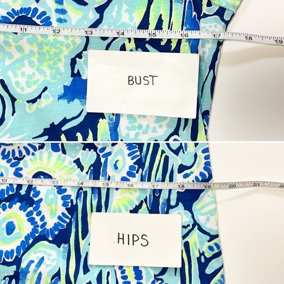 Lilly‎ Pulitzer Marlowe Dress Medium Indigo Blue Sunset Paisley t-shirt knit - Picture 8 of 11